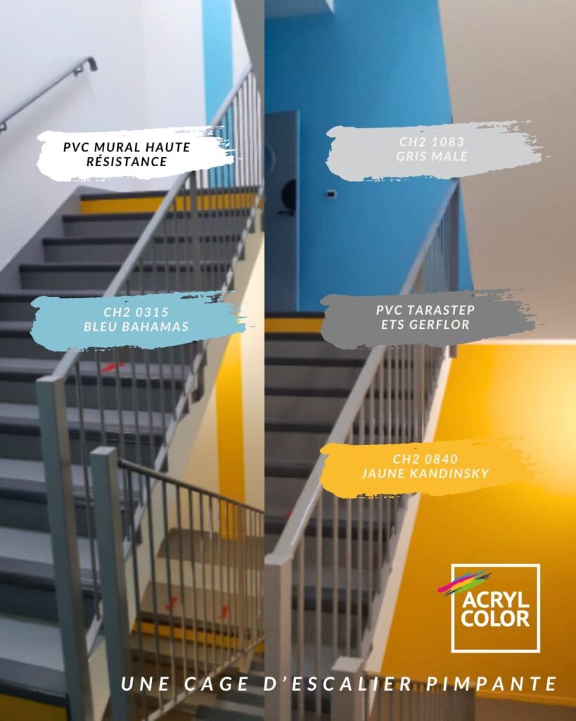 palette de couleur une cage d'escalier pimpante
