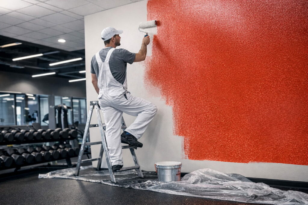 photo article peinture salle de sport acrylcolor